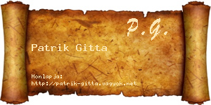 Patrik Gitta névjegykártya